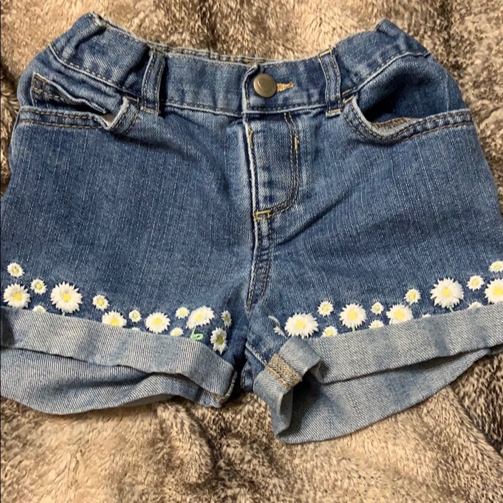 Floral jean shorts